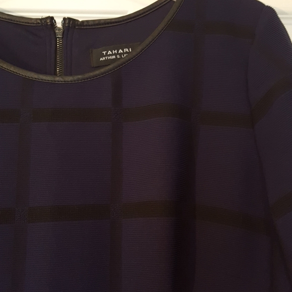 Tahari Dresses & Skirts - Tahari Navy blue and black windowpane shift